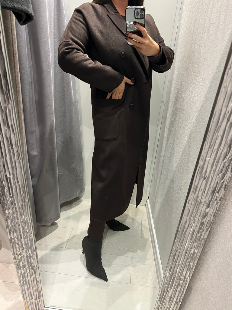 ViCOLO•Cappotto lana doppiopetto tasche applicate