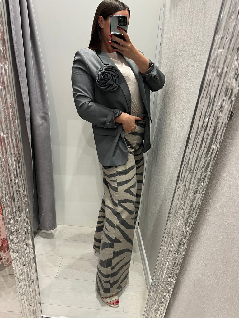 ViCOLO•Jeans palazzo Myrta zebrato