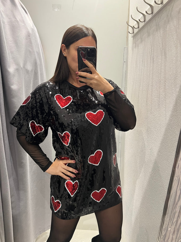 KONTATTO•Abitino paillettes cuori
