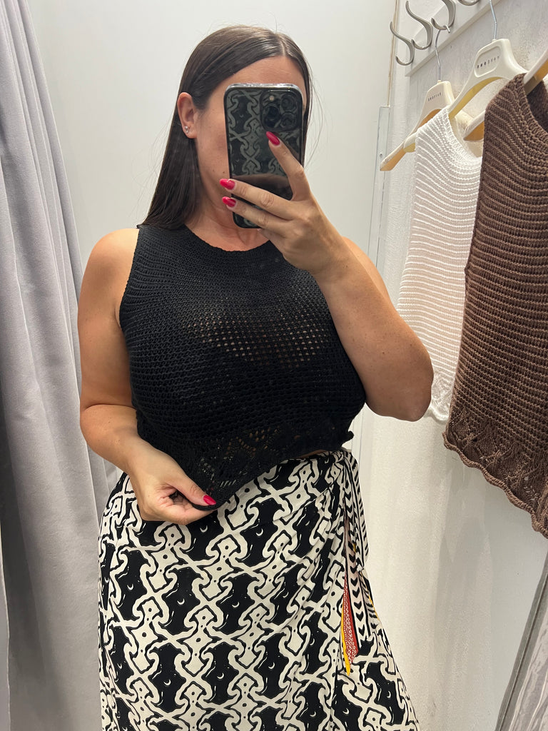 🚨HaveOne•Canotta top traforato crochet•Più colori