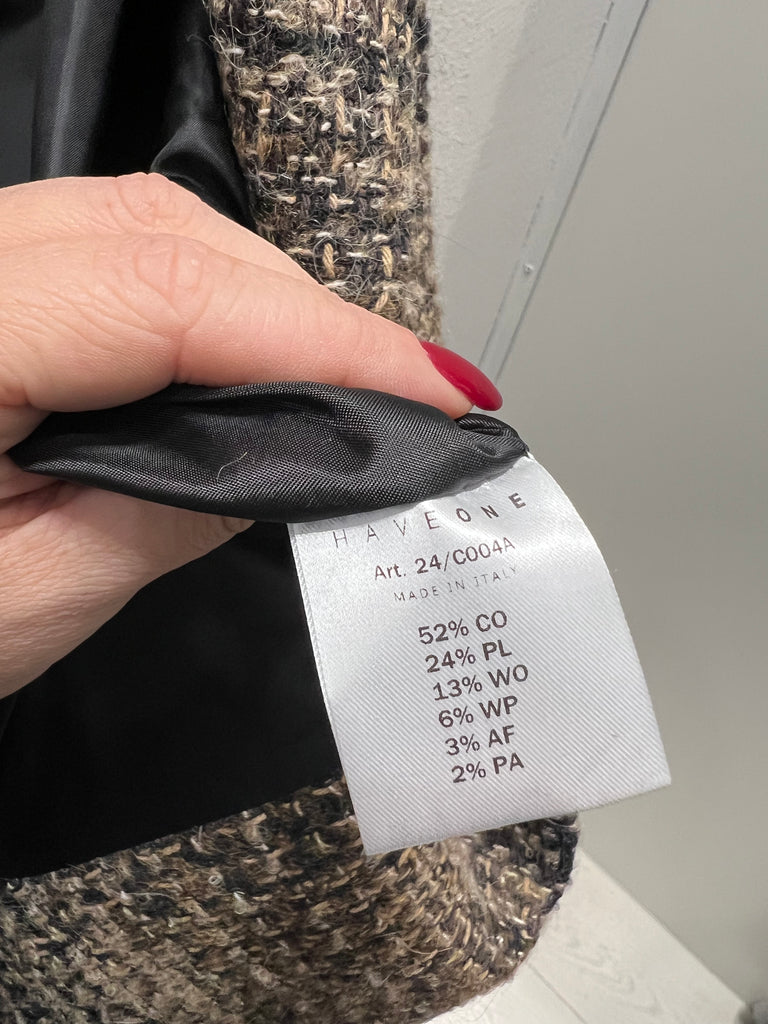 HaveOne•Giacca over effetto tweed