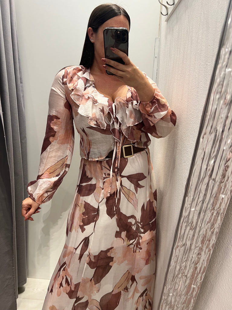 HaveOne•Camicetta crop stampa floreale