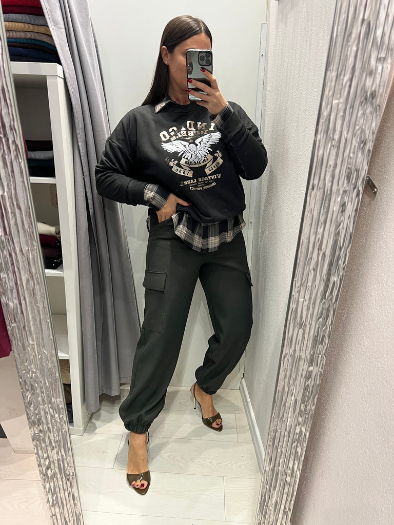 ViCOLO•Pantalone jogger cargo militare