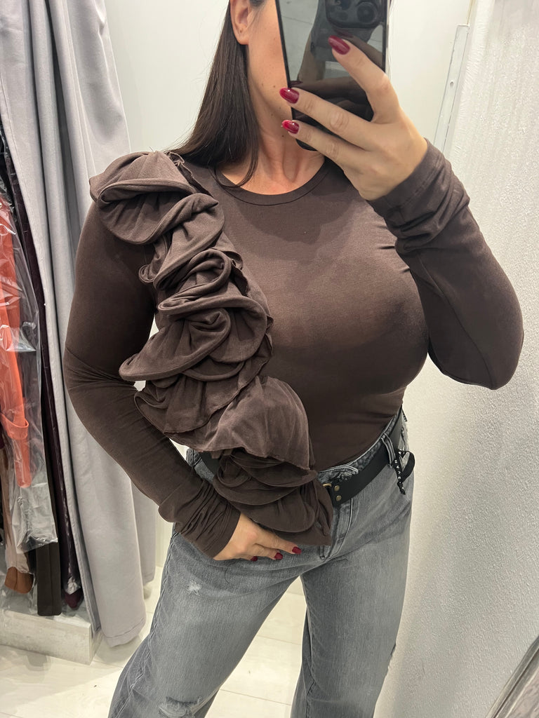 IMPERIAL•Maglia con rouches tessuto soft touch