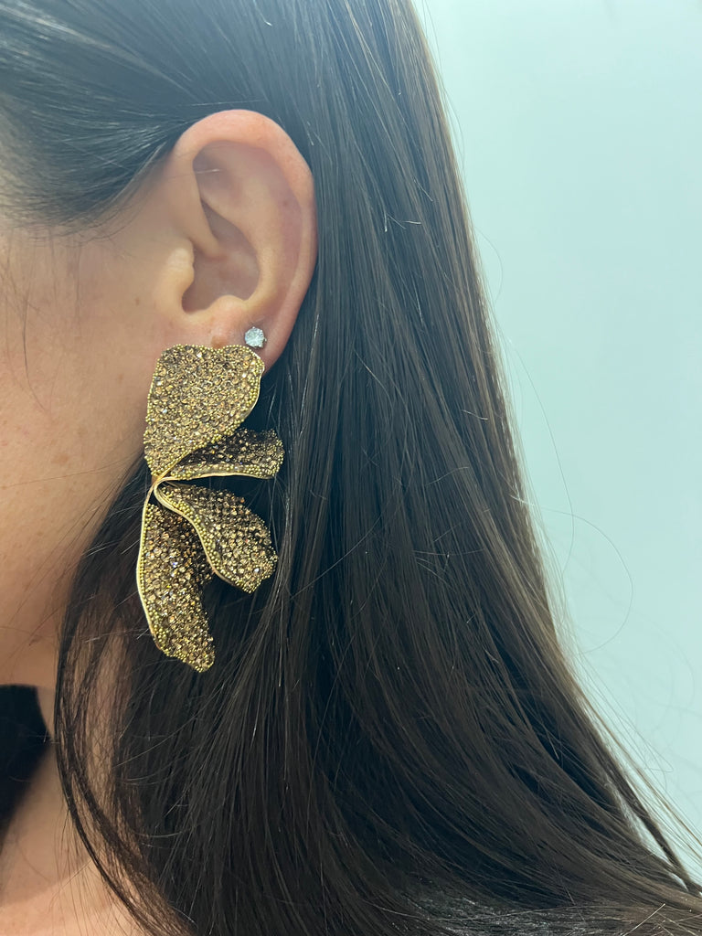 Susy Mix•Coppia di orecchini strass ocra