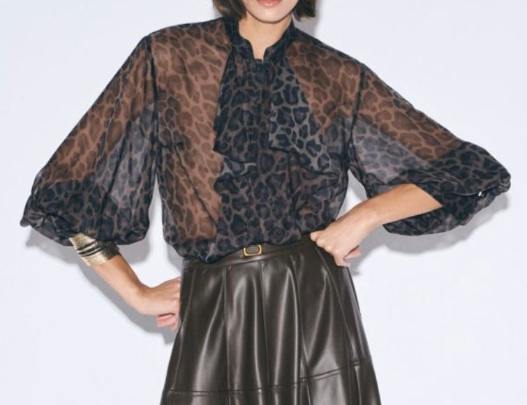 IMPERIAL•Camicia maculata velata volant