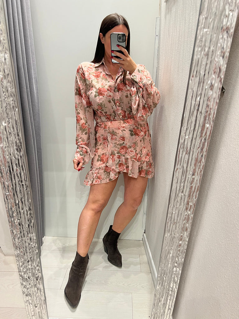 ViCOLO•Camicia floreale base rosa