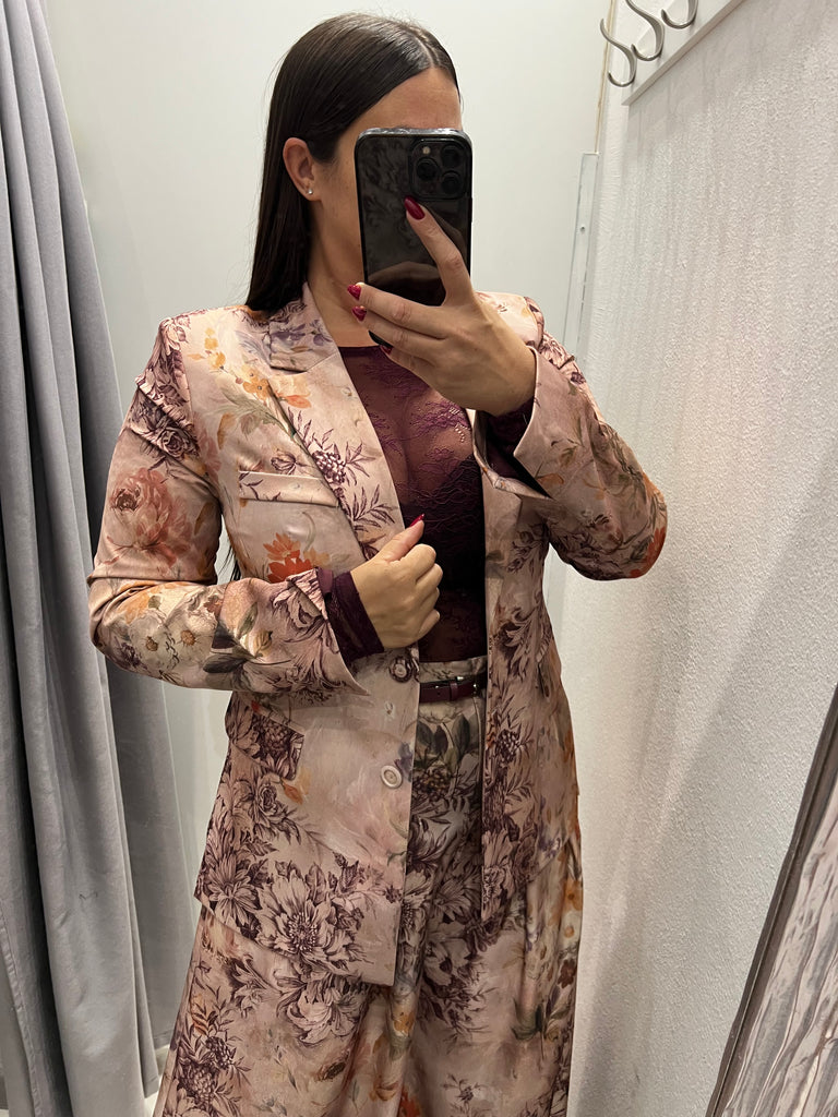KONTATTO•Maglia amarone bordeaux in pizzo elasticizzato