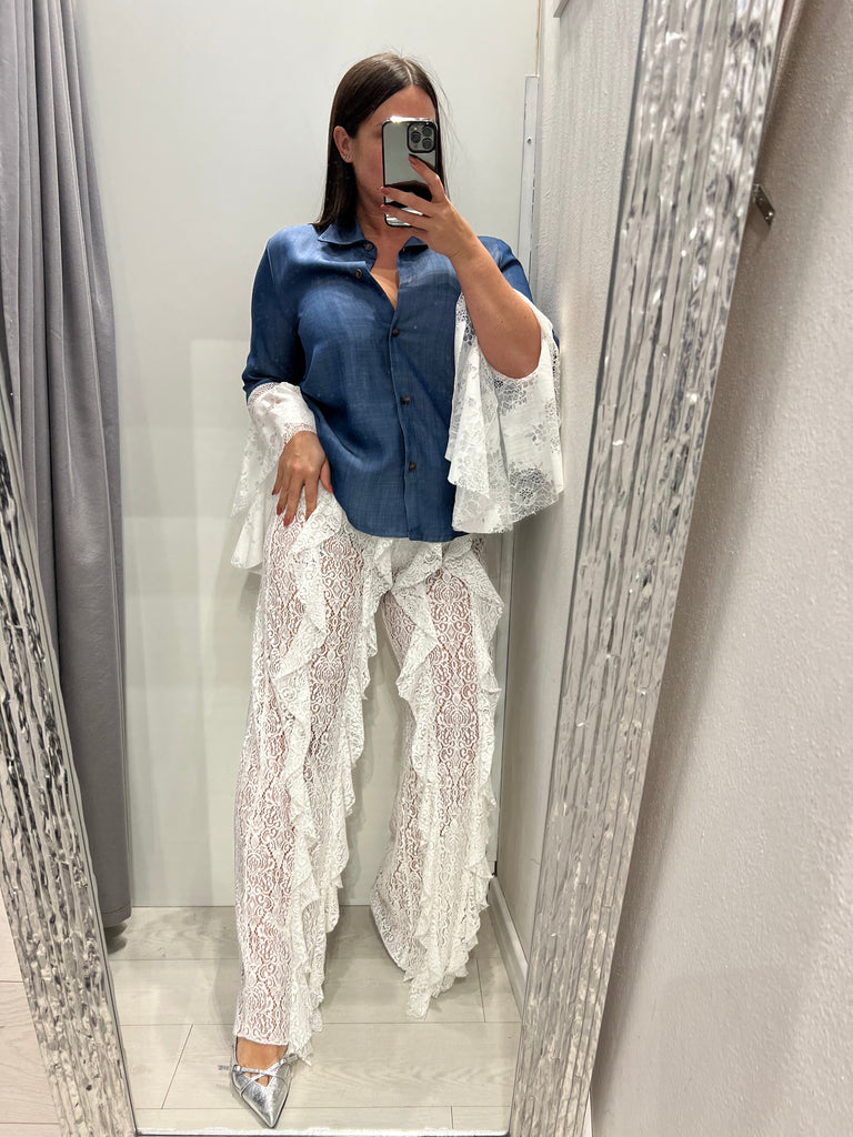HaveOne•Pantalone pizzo volant