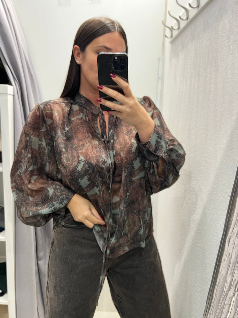 HaveOne•Camicia stampa cashmere