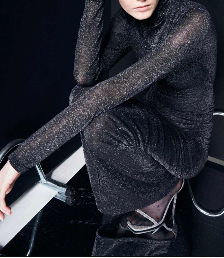 LUMINA•Abito drappeggiato lurex