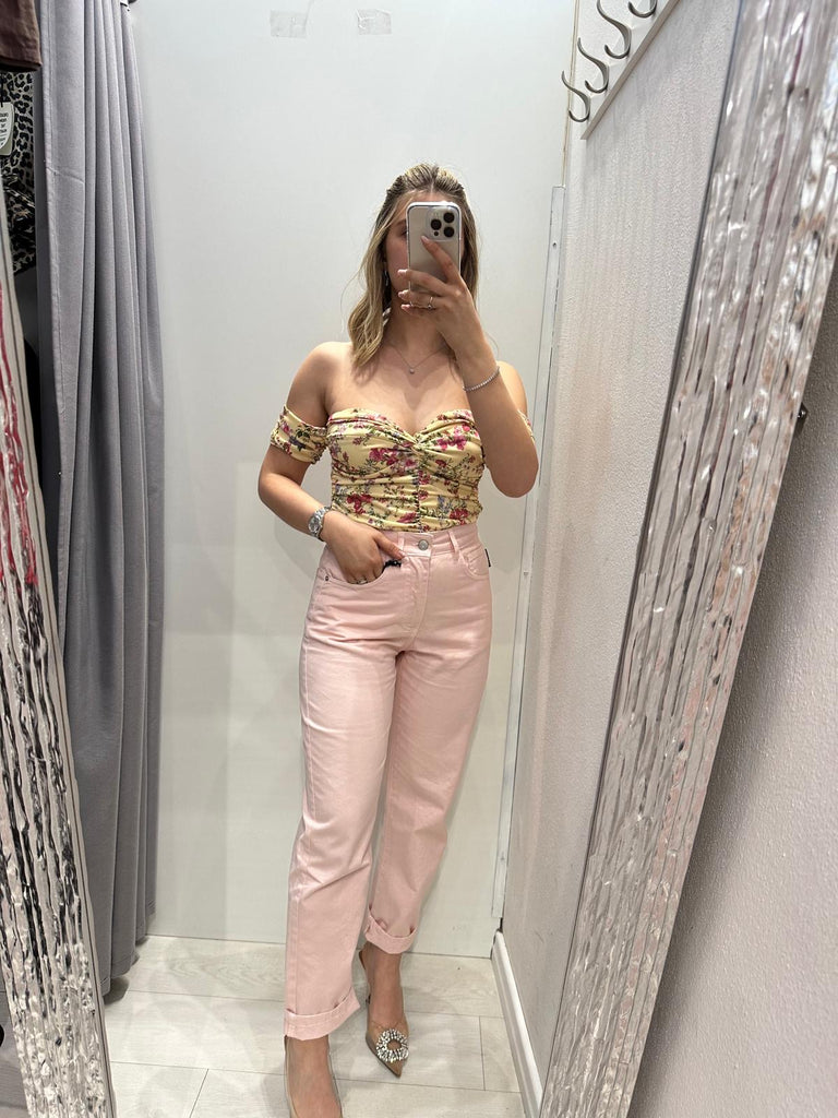 MSS💥ViCOLO•Body fiorellini base gialla