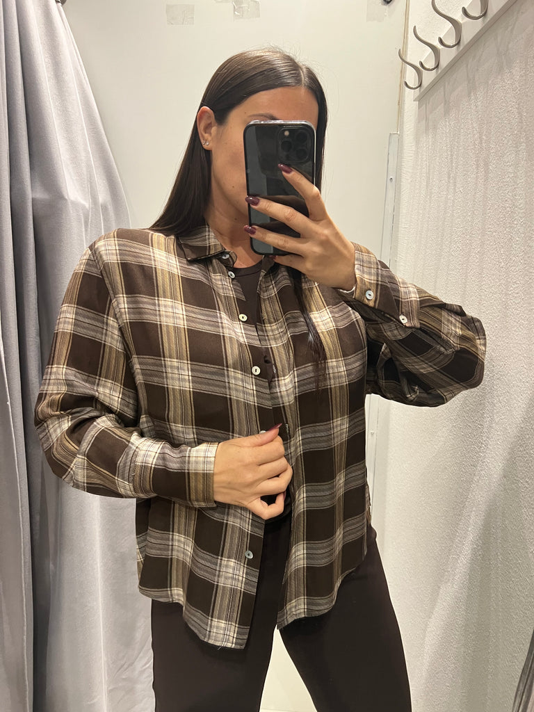 HaveOne•Camicia check beige/grigio/moro