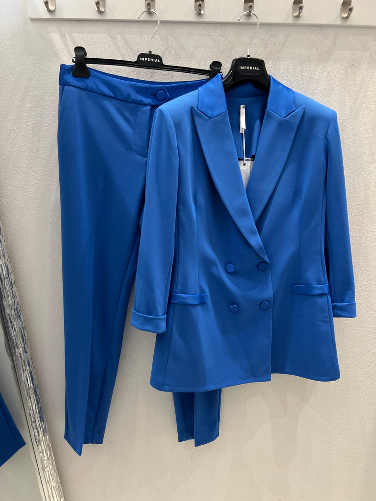 IMPERIAL•Giacca doppiopetto con inserti in raso•Indaco Maison Malé