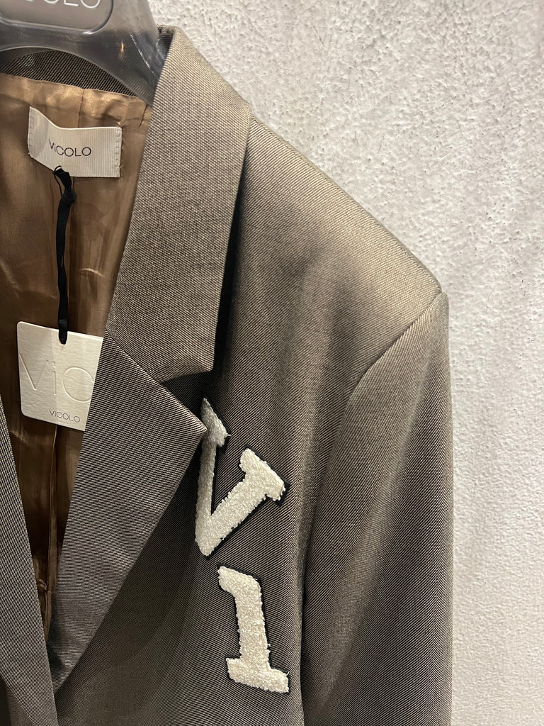 BLK30 ViCOLO•Giacca taglio morbido patch Teddy