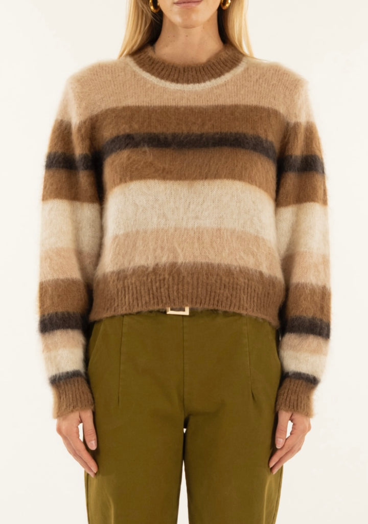 KONTATTO•Maglione a righe misto mohair•Più colori