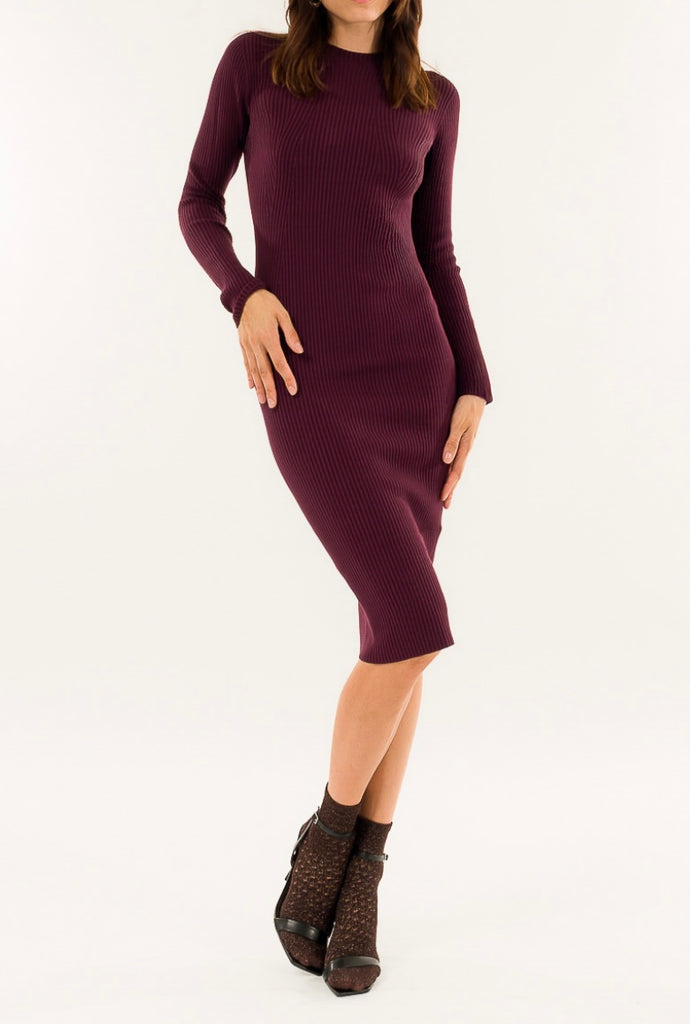 KONTATTO•Abito lungo in maglia a coste•Più colori