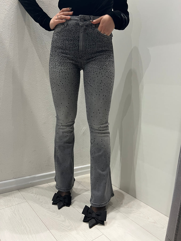 ViCOLO•Jeans Gisele grigio con microstrass