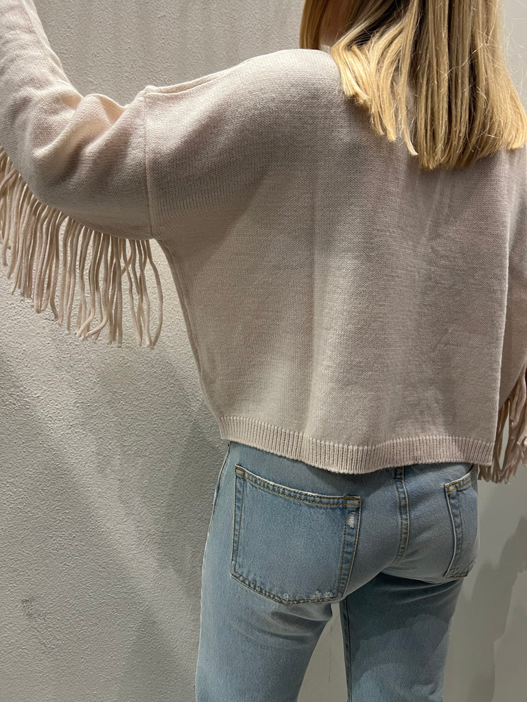 ViCOLO•Maglione dolcevita scatoletta frange
