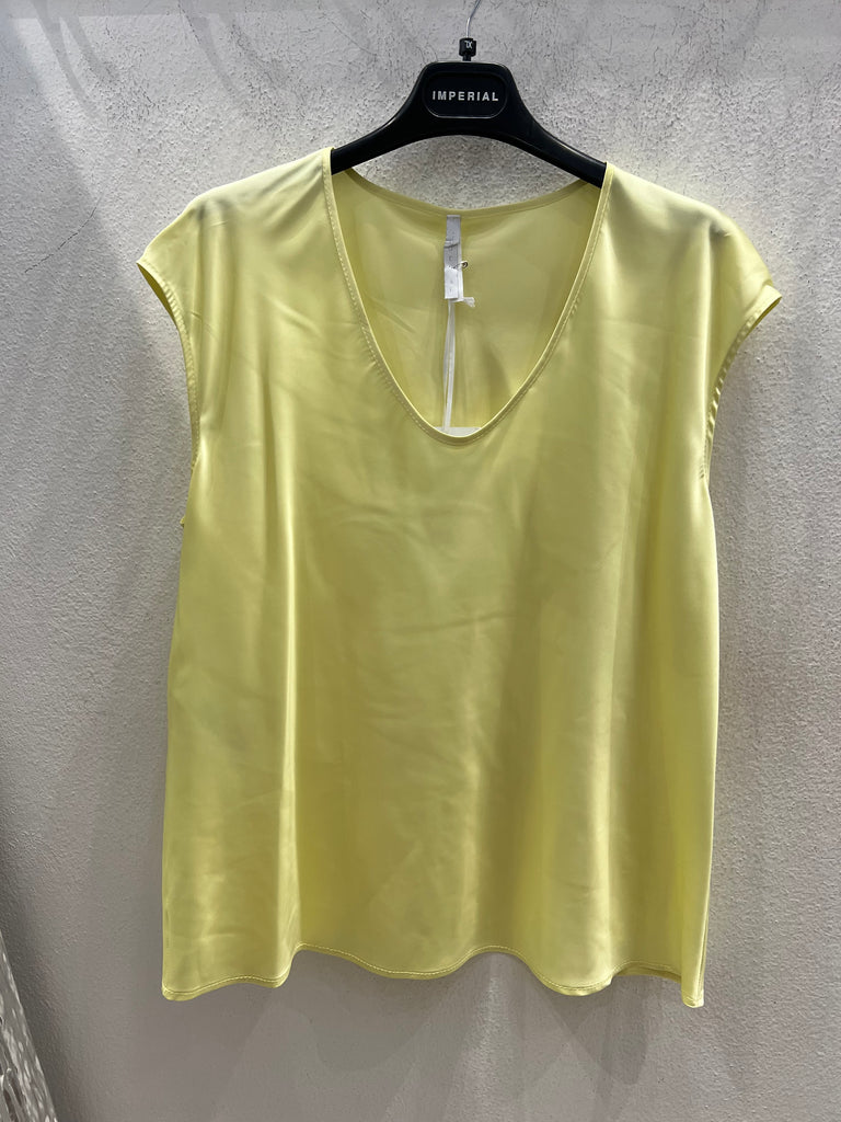 IMPERIAL•Maglia satin giallo canarino scollo V