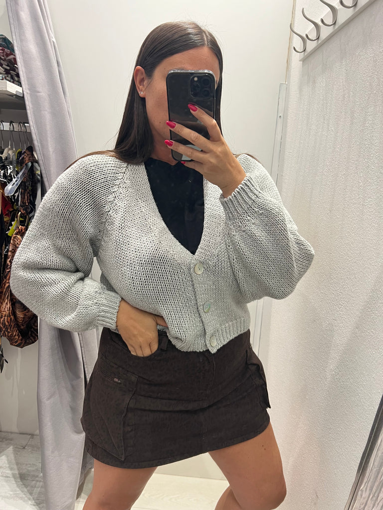 MSS💥HaveOne•Cardigan bottoni madreperla+lurex argento•Più colori