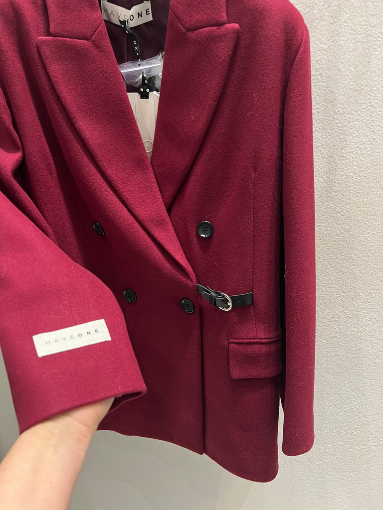 HaveOne•Cappotto modello giacca bordeaux