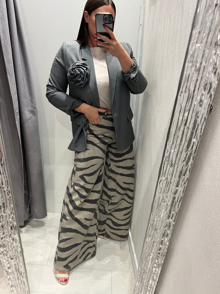 ViCOLO•Jeans palazzo Myrta zebrato
