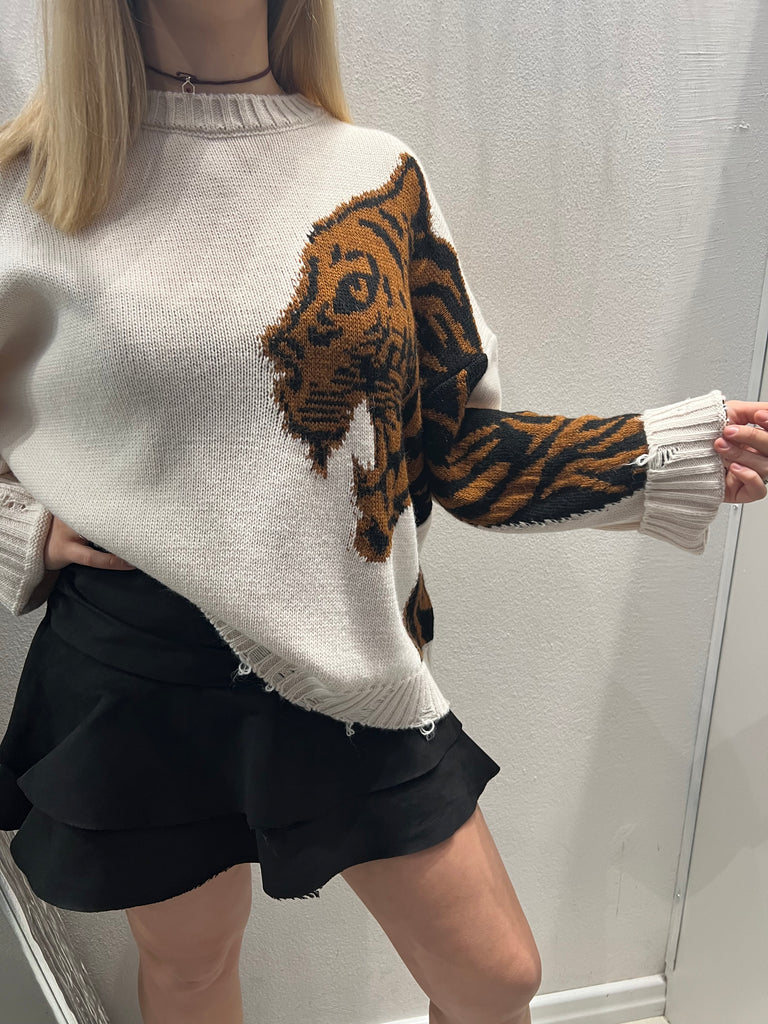 HaveOne•Maglione rotture tigre•Più colori