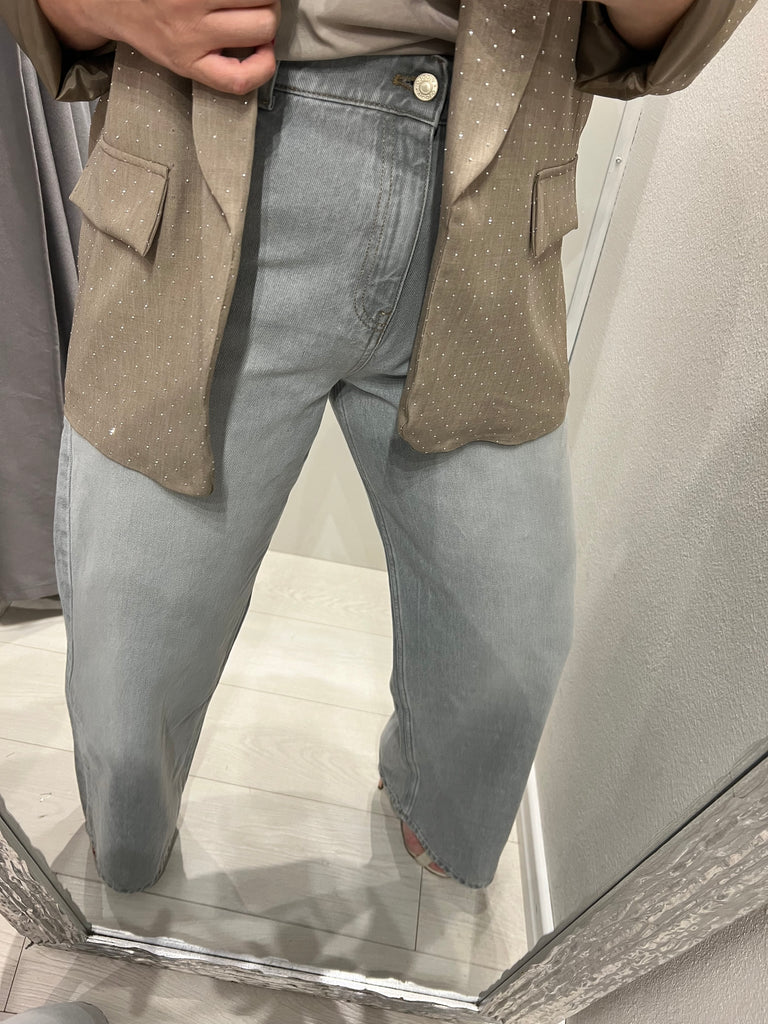 ViCOLO•Jeans palazzo straight grigio Mia