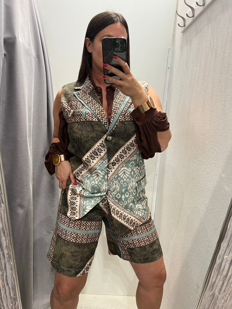 🚨ViCOLO•Gilet stampa etnica militare
