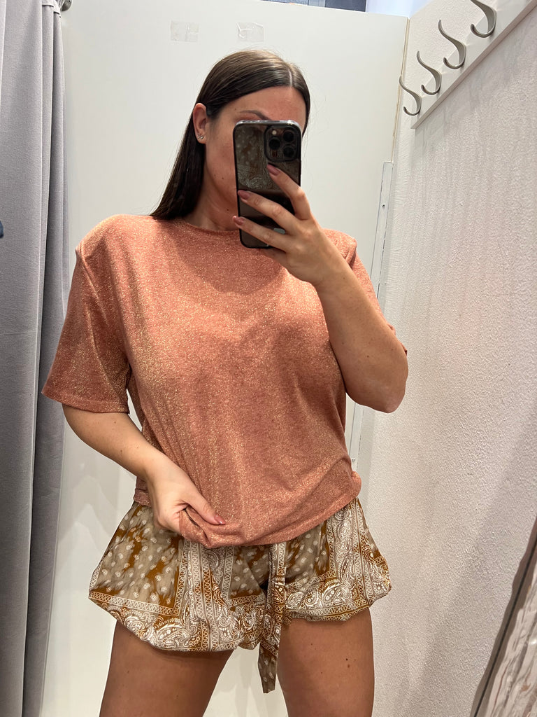🚨HaveOne•T-shirt lurex spallotte