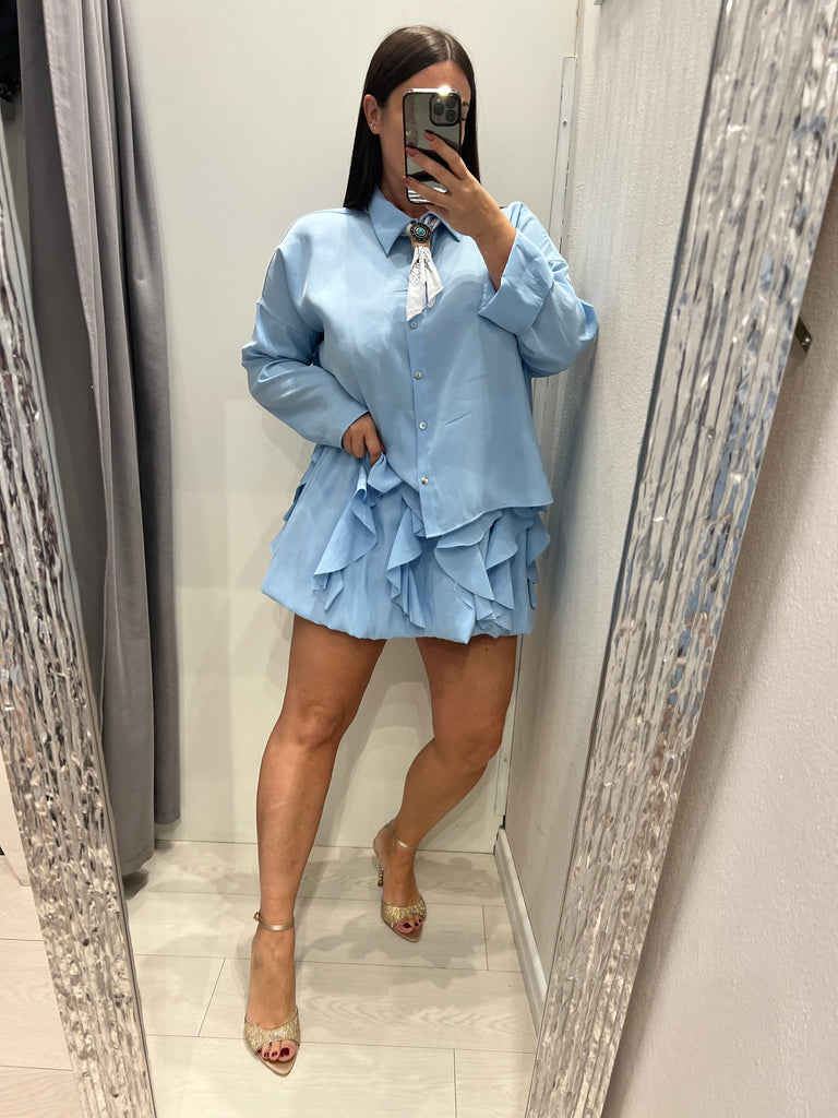 MSS💥HaveOne•Camicia celeste con bandana