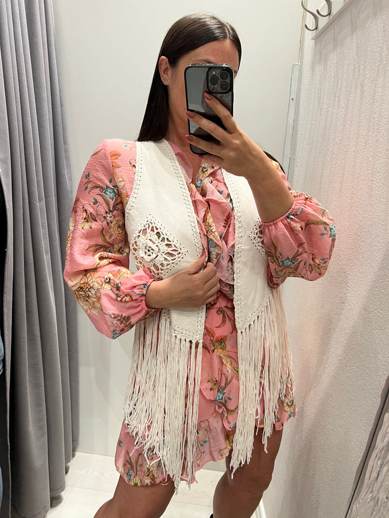 ViCOLO•Camicia volant floreale lyocell