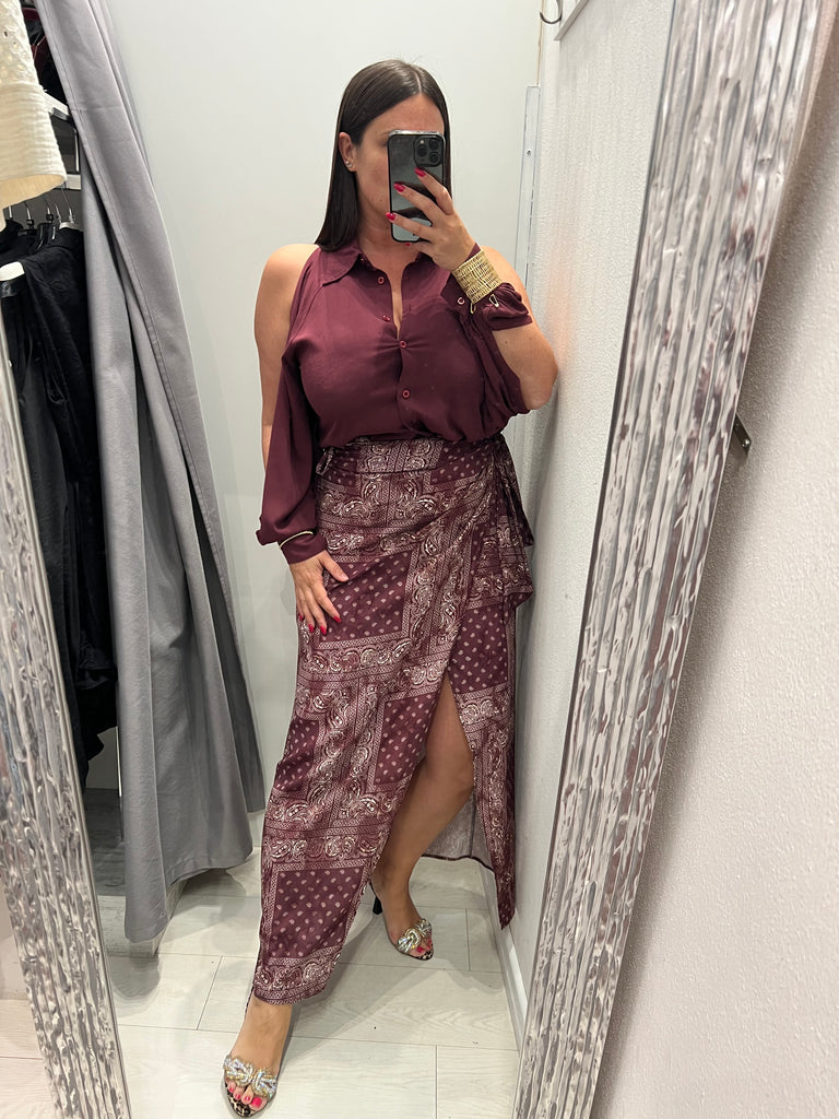 🚨HaveOne•Camicia manica aperta•Bordeaux