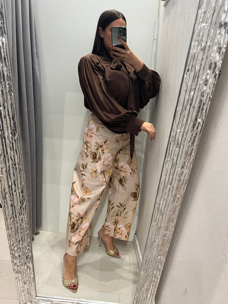 ViCOLO•Pantalone floreale in cotone