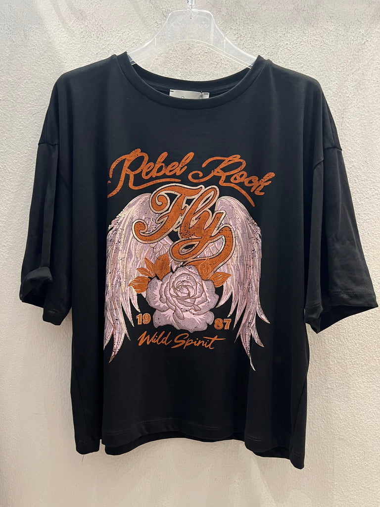 Souvenir•T-shirt Rebel Rock nera