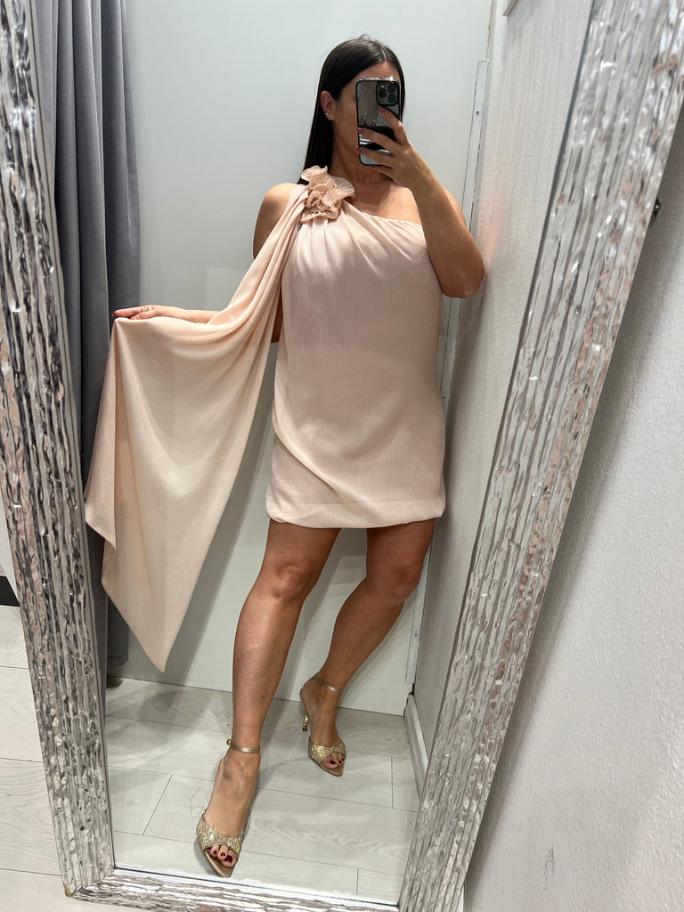 🚨Souvenir•Abitino monospalla filo lurex rosa cipria
