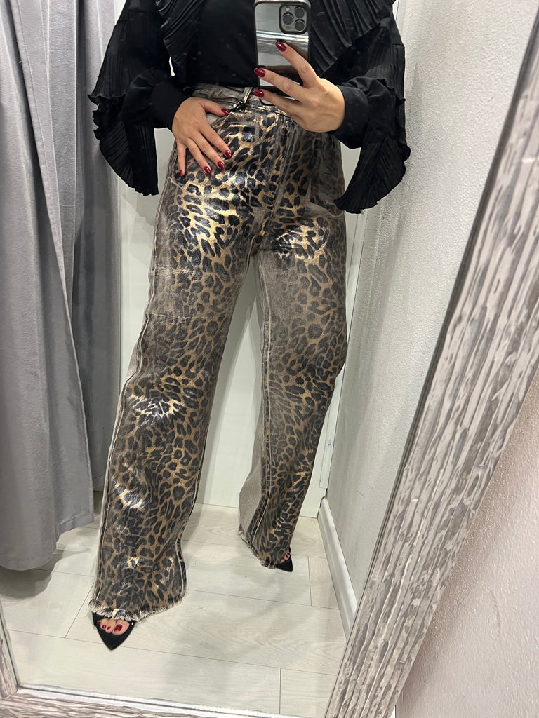 LUMINA•Jeans sabbiato maculato spalmato