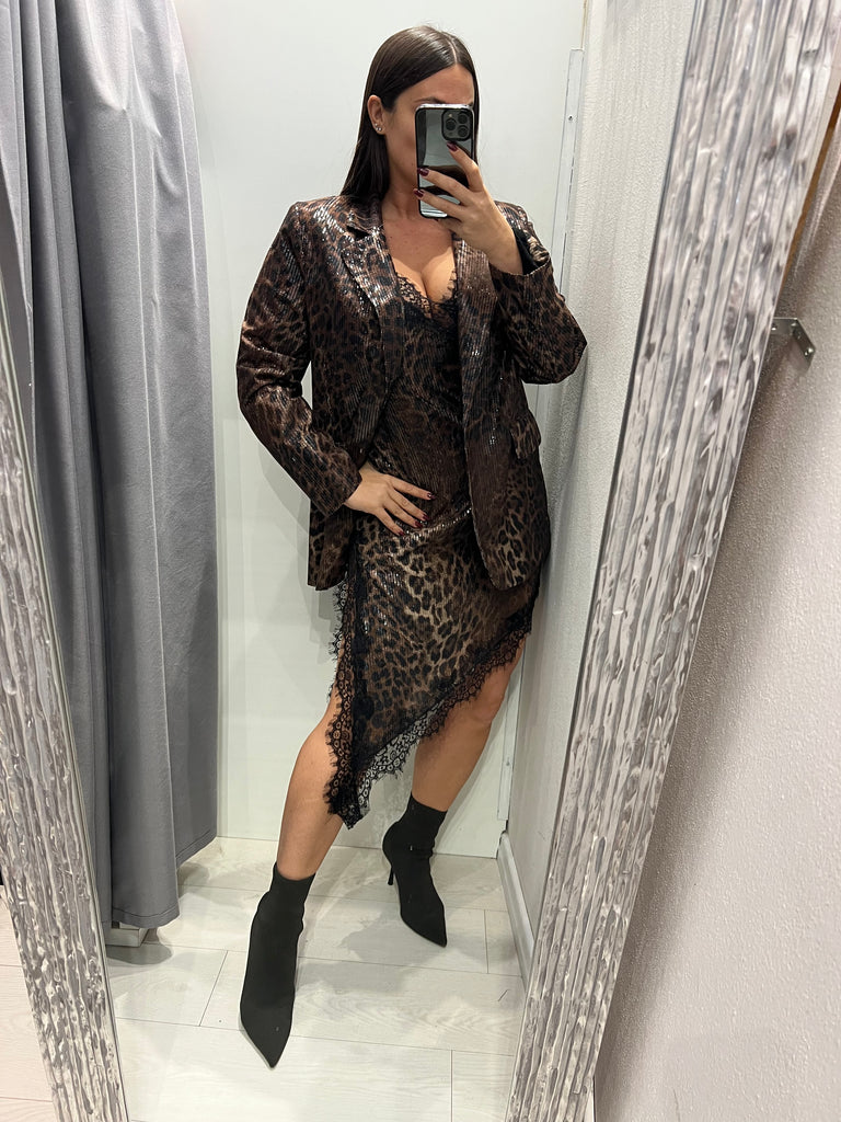 BLK30 LUMINA• Giacca maculata paillettes over