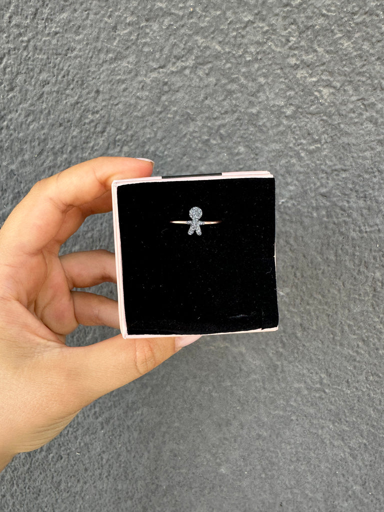 La Vie•Anello regolabile bimbo glitter antracite