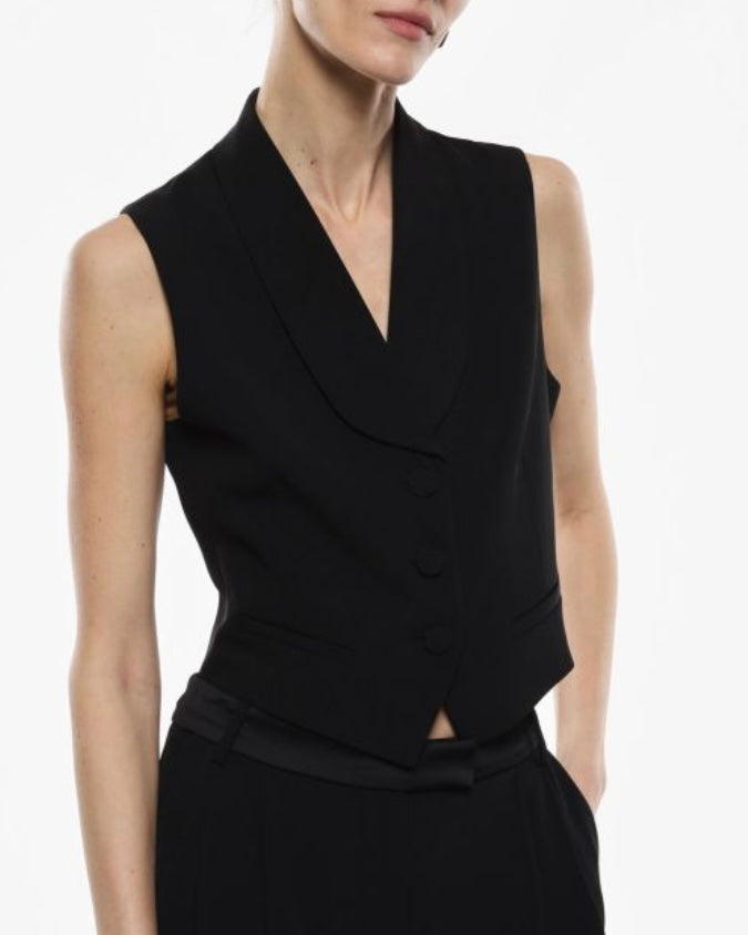 IMPERIAL•Gilet con bottoni ricoperti nero