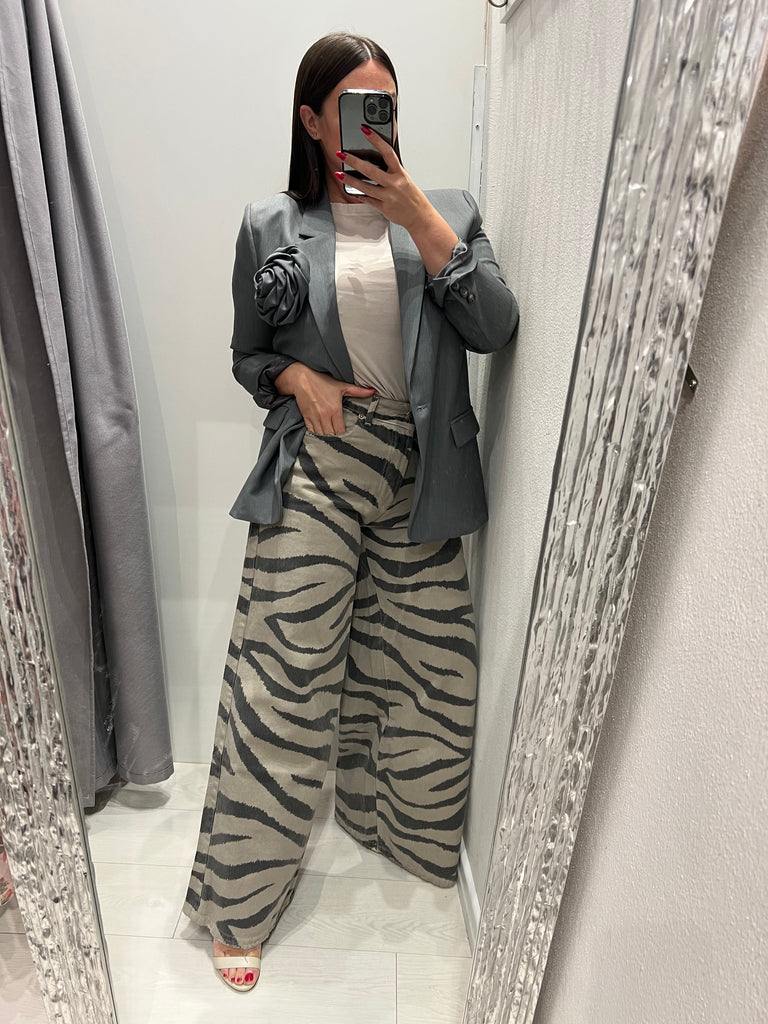 ViCOLO•Jeans palazzo Myrta zebrato