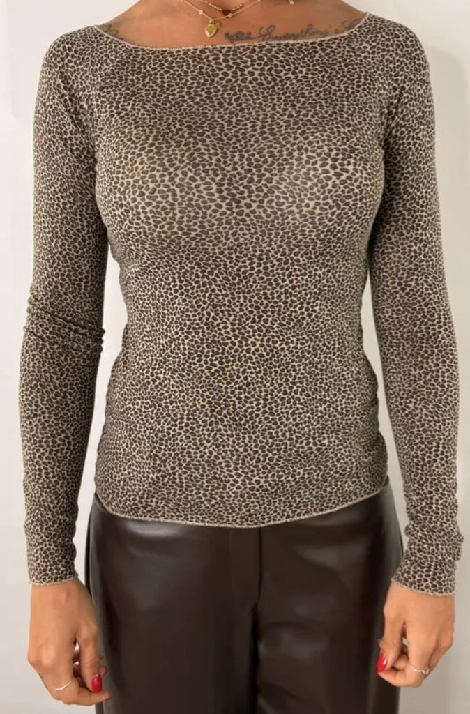 Susy Mix•Maglia scollo barca animalier