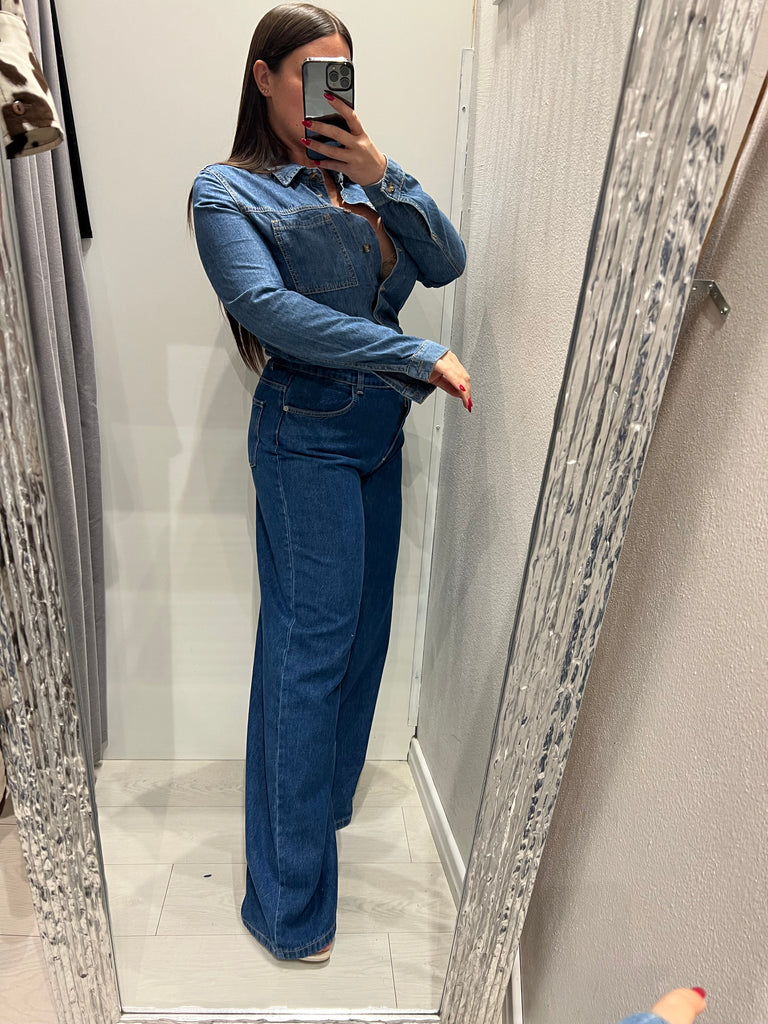 HaveOne•Tuta in jeans doppio tessuto