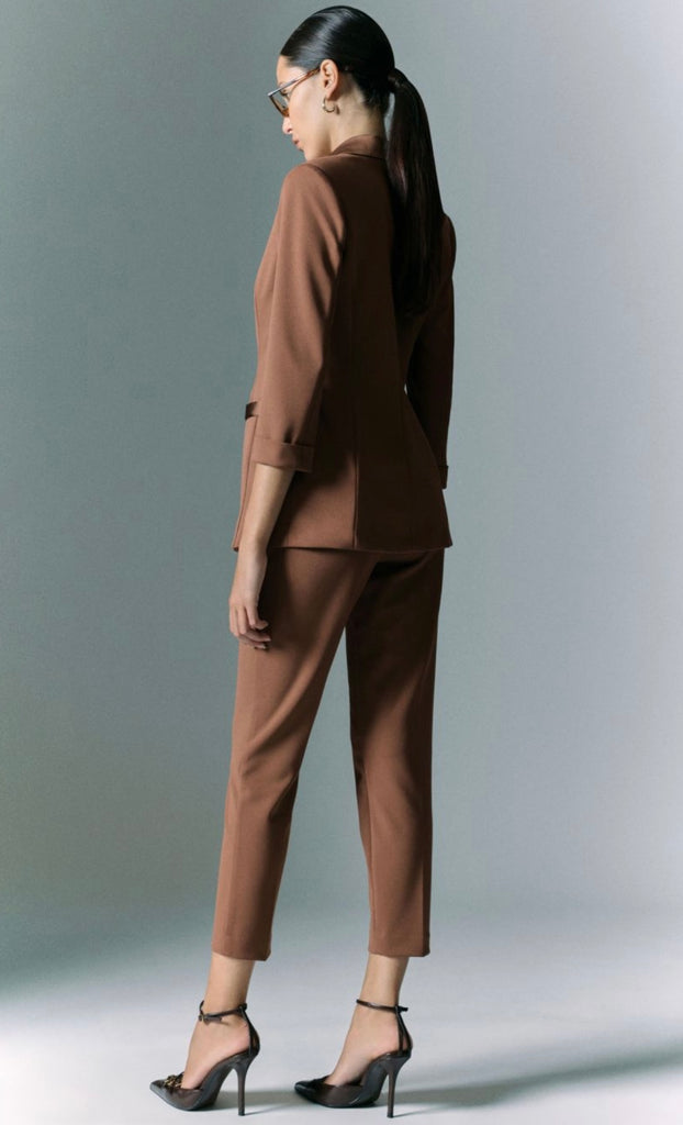 IMPERIAL•Pantalone con fascia in raso in vita•Castagna