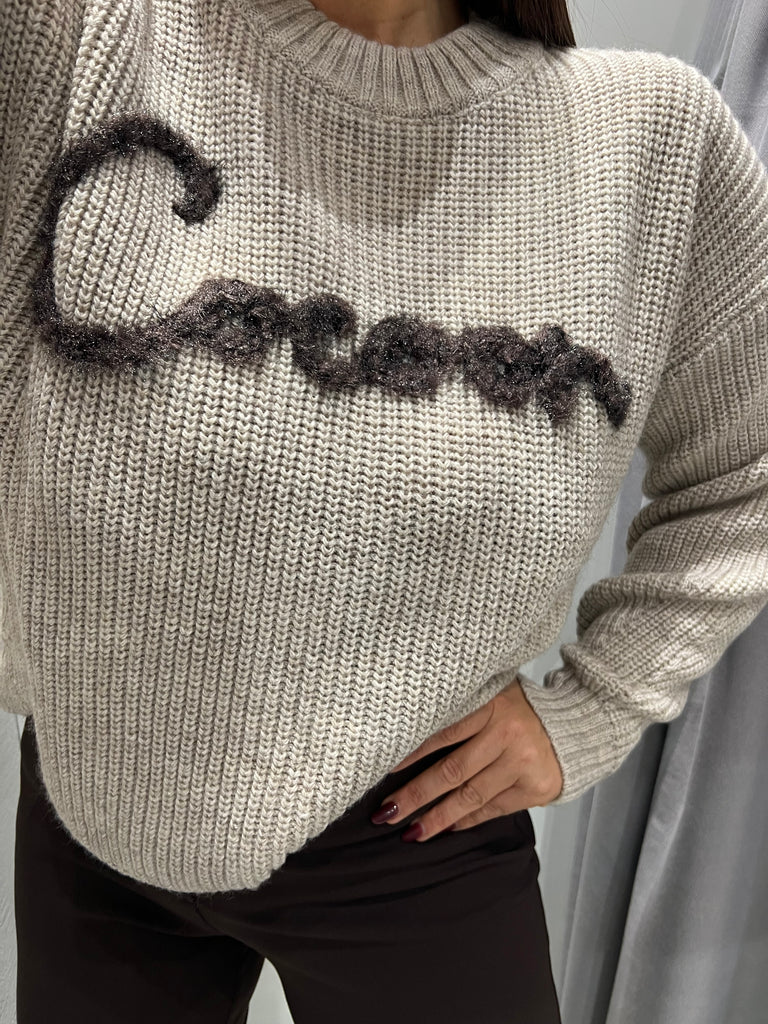 LUMINA•Maglione casciá scritta Cocoon