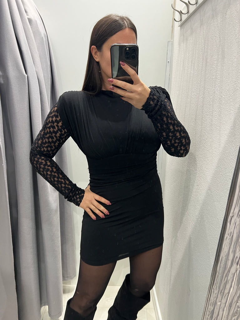 IMPERIAL•Maglia pizzo particolare barca Nero