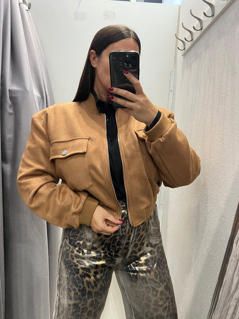 HaveOne•Bomber scamosciato cuoio