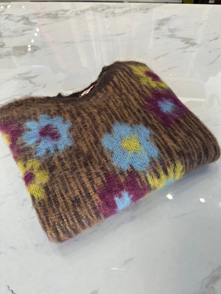 KONTATTO•Maglione misto mohair motivo floreale