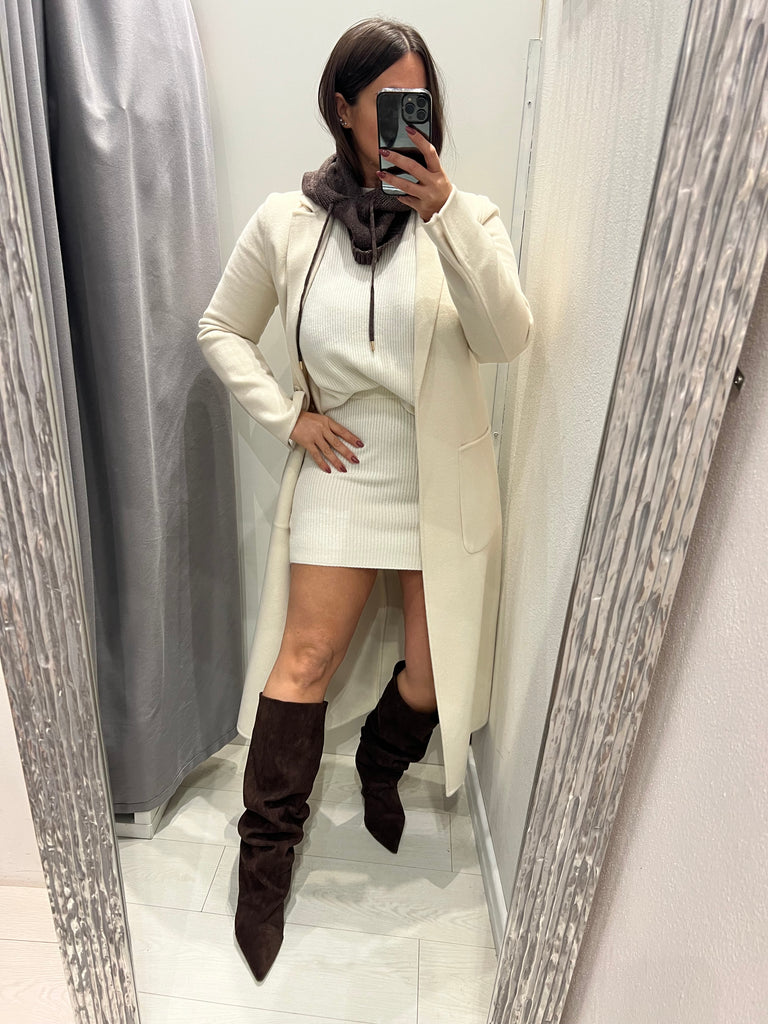 ViCOLO•Cappotto handmade monopetto panna